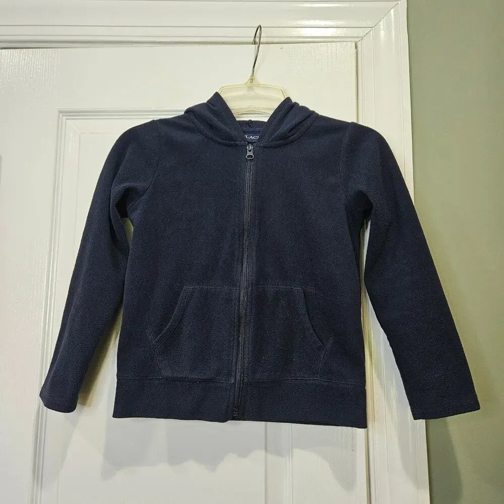 The Children's Place Girl's Size 7/8 Navy‎ School Uniform Fleece Hoodie Jacket